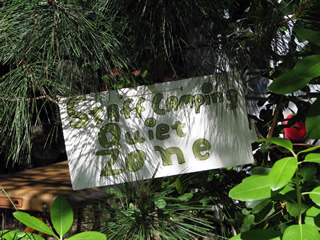 staff camping quiet zone sign